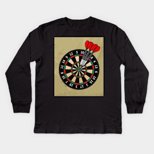 Dartboard Dart Player With Darts Arrows Kids Long Sleeve T-Shirt